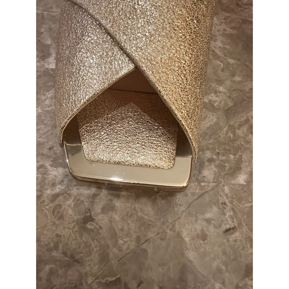 Checked Slide Sandal Shoe‎ Size 5 NEW Metallic Champagne Gold Women Katy Perry… - Picture 3 of 7